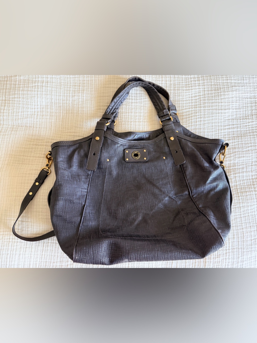 Marc By Marc Jacobs Textured Leather Tote with Gold Hardware